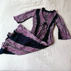 Floral Boho Free People Midi Dress Size Xs